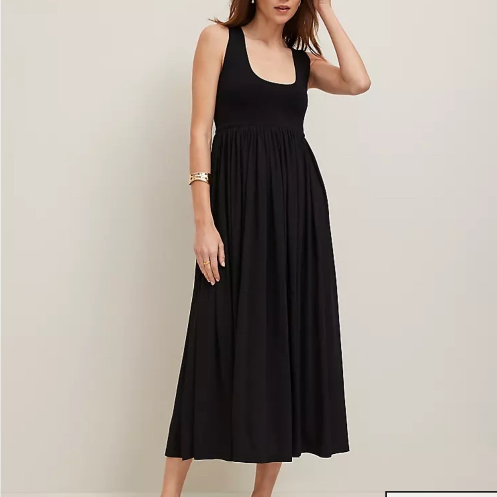 Ann Taylor Black Midi Dress